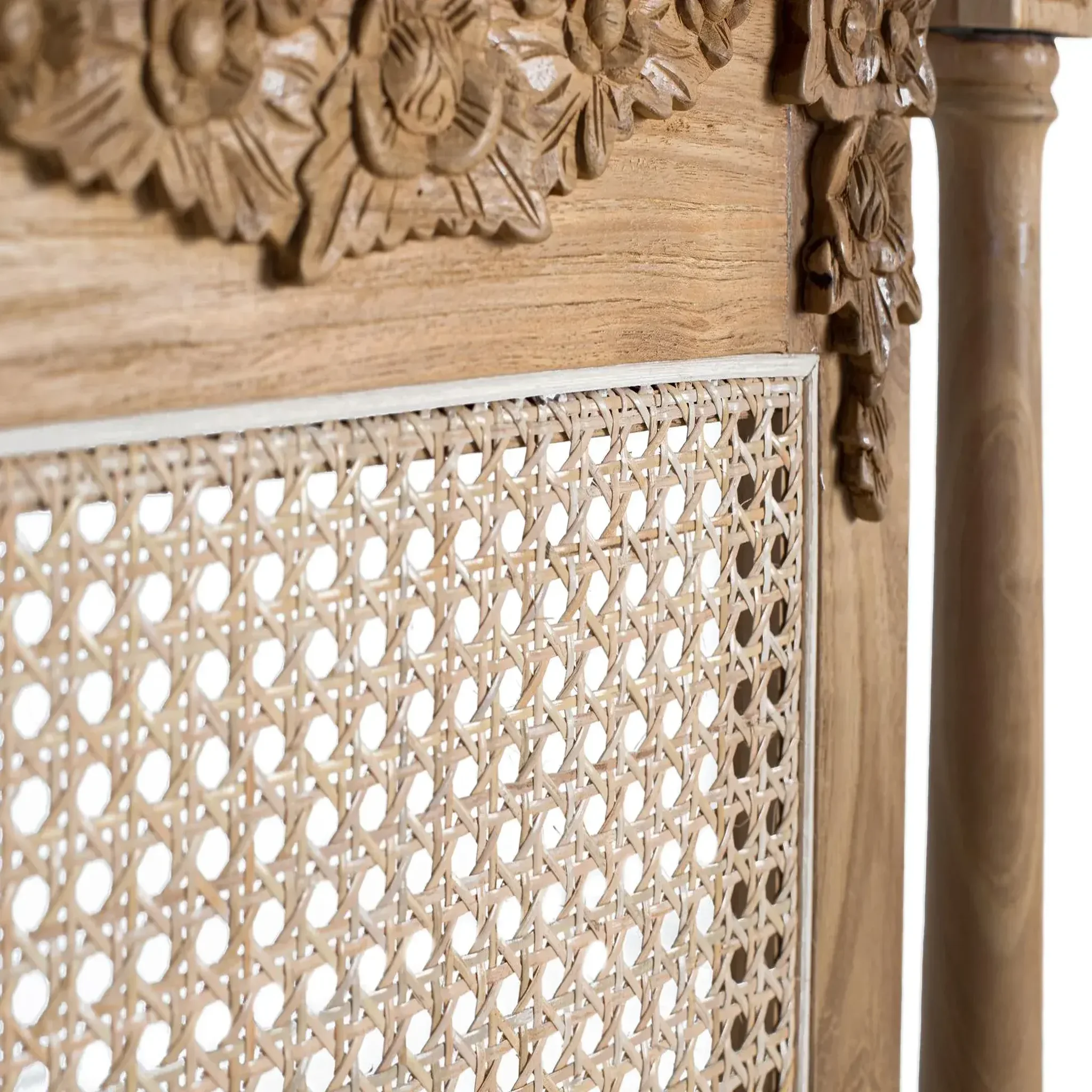 Voir la diapositive 6 : GINER Y COLOMER SL Tête de lit en bois de teck massif 174 cm style rustique contemporain