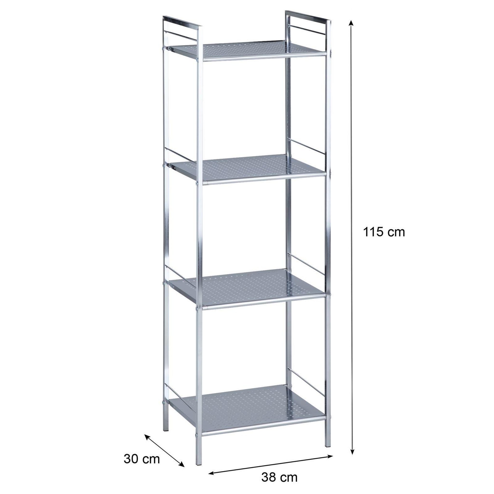 Voir la diapositive 5 : IDIMEX Etagère de salle de bain MATIS, en métal chromé