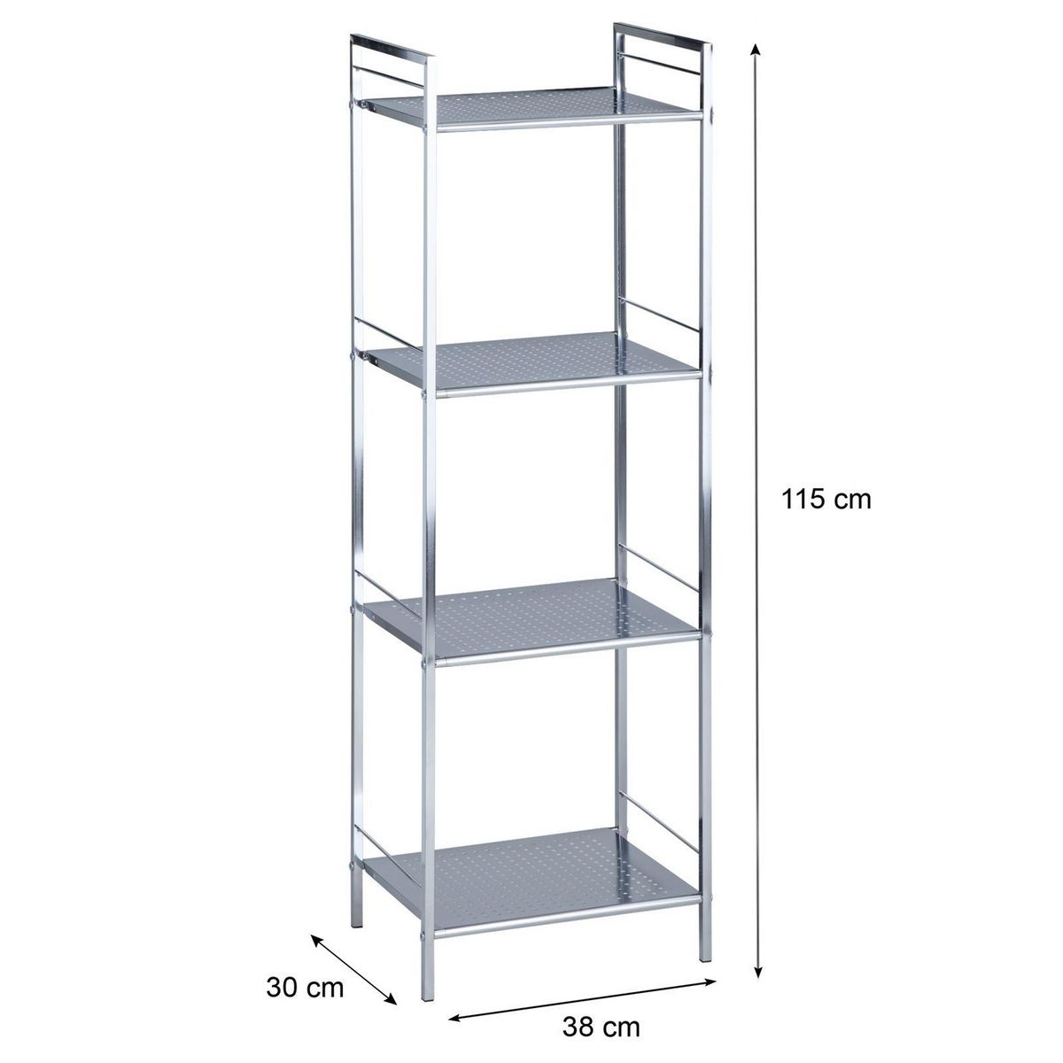IDIMEX Etagère de salle de bain MATIS, en métal chromé