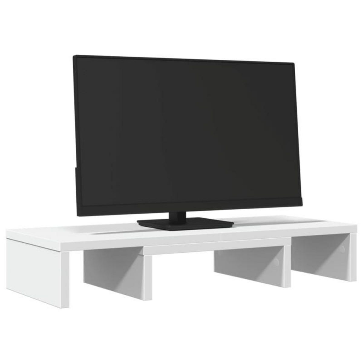 VIDAXL Support de moniteur réglable blanc bois d ingénierie