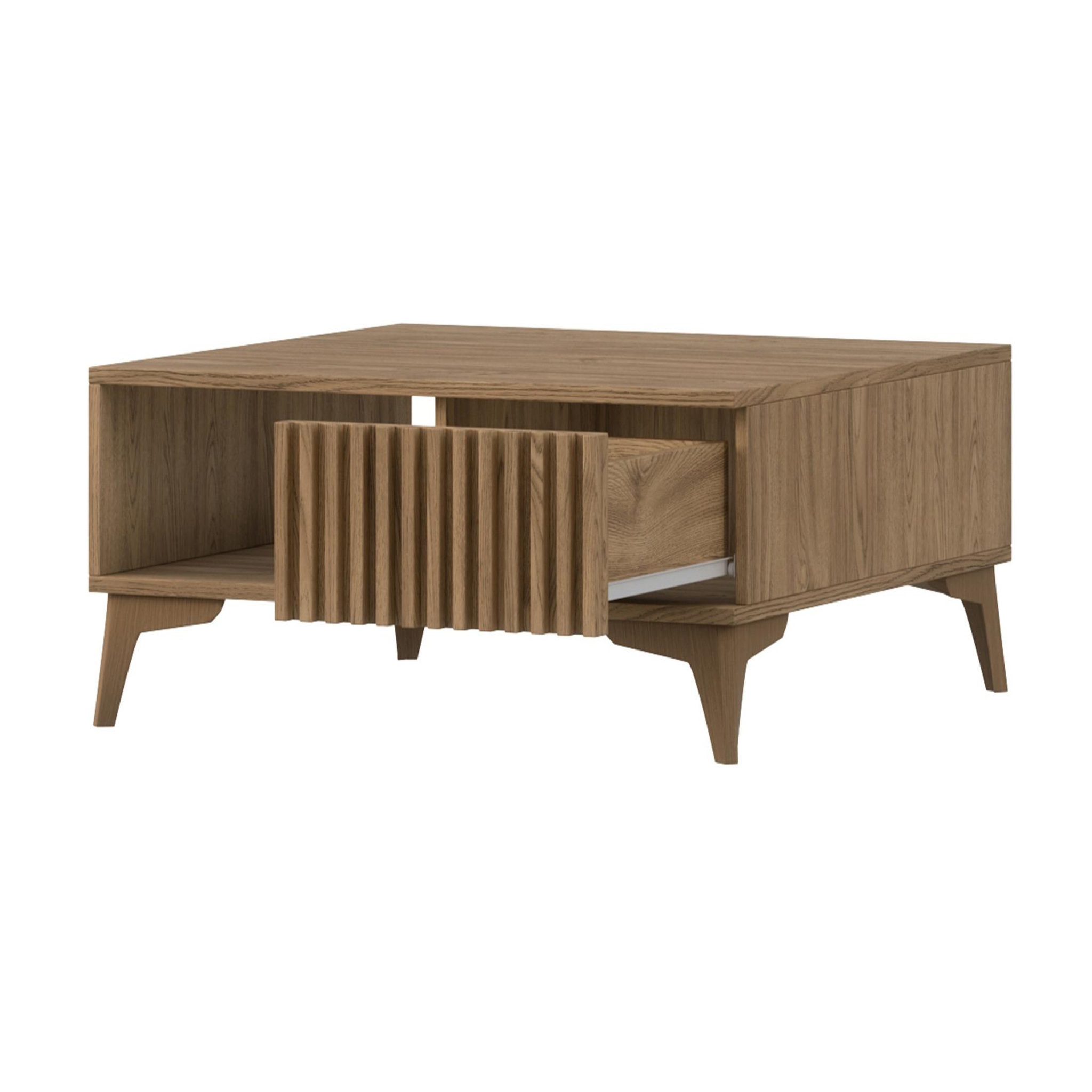 Voir la diapositive 5 : BEST MOBILIER Portmore - table basse - effet bois - 1 tiroir et 1 niche - 80 cm