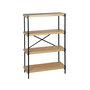 Voir la diapositive 1 : SWEEEK Etagère 4 niveaux industrielle effet frêne et métal - LOFT-   L 80 x l 30 x H 120cm