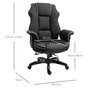 VINSETTO Fauteuil de bureau gamer ergonomique grand confort - 66,5L x 55l x 123-129H cm - noir