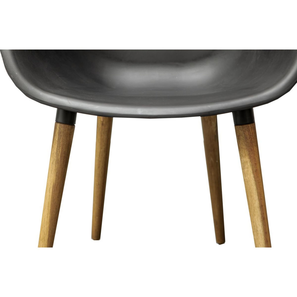 IDCOM Lot de 4 fauteuils de jardin - Coque noir - VINY