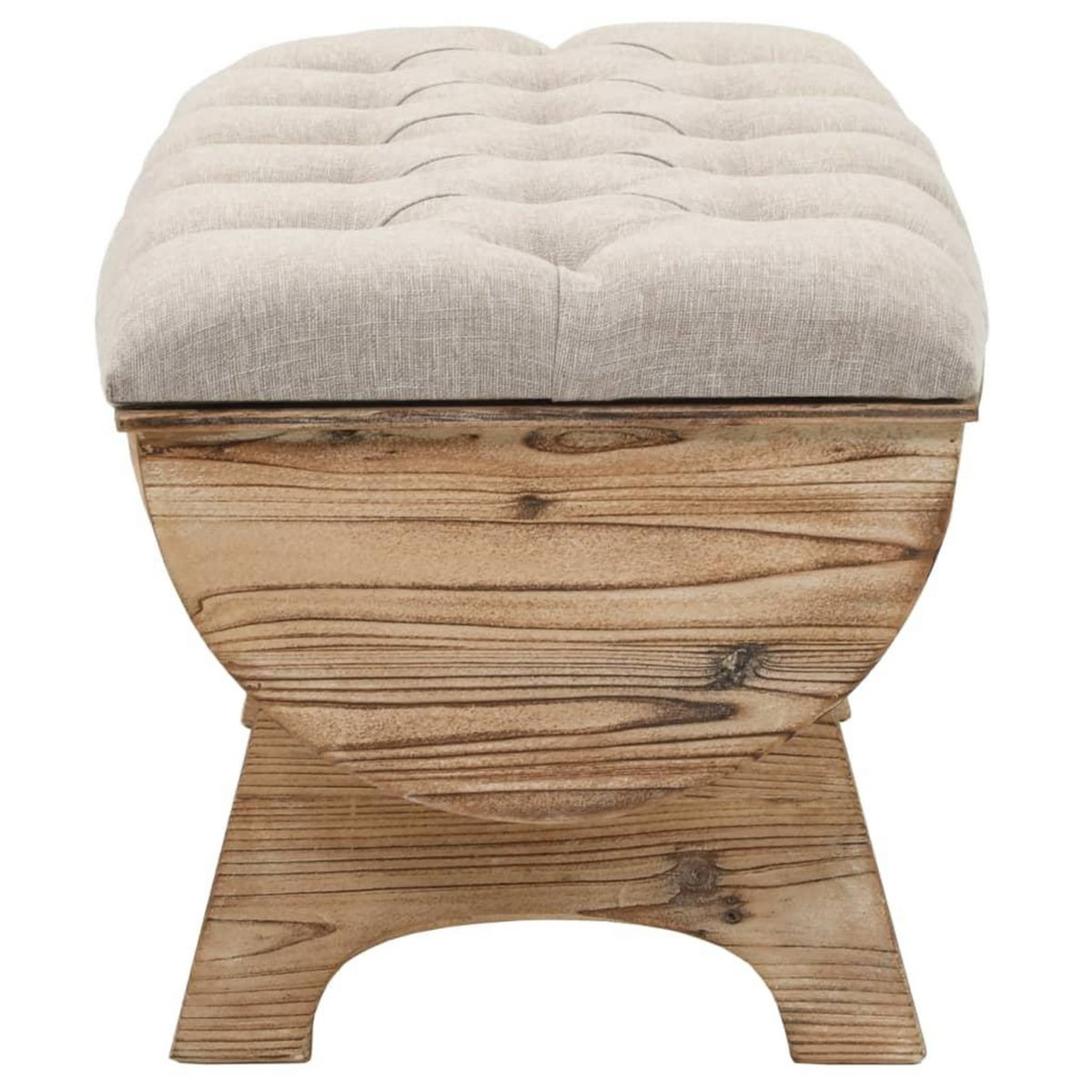 VIDAXL Banc de rangement Bois massif et tissu 103 x 51 x 44 cm