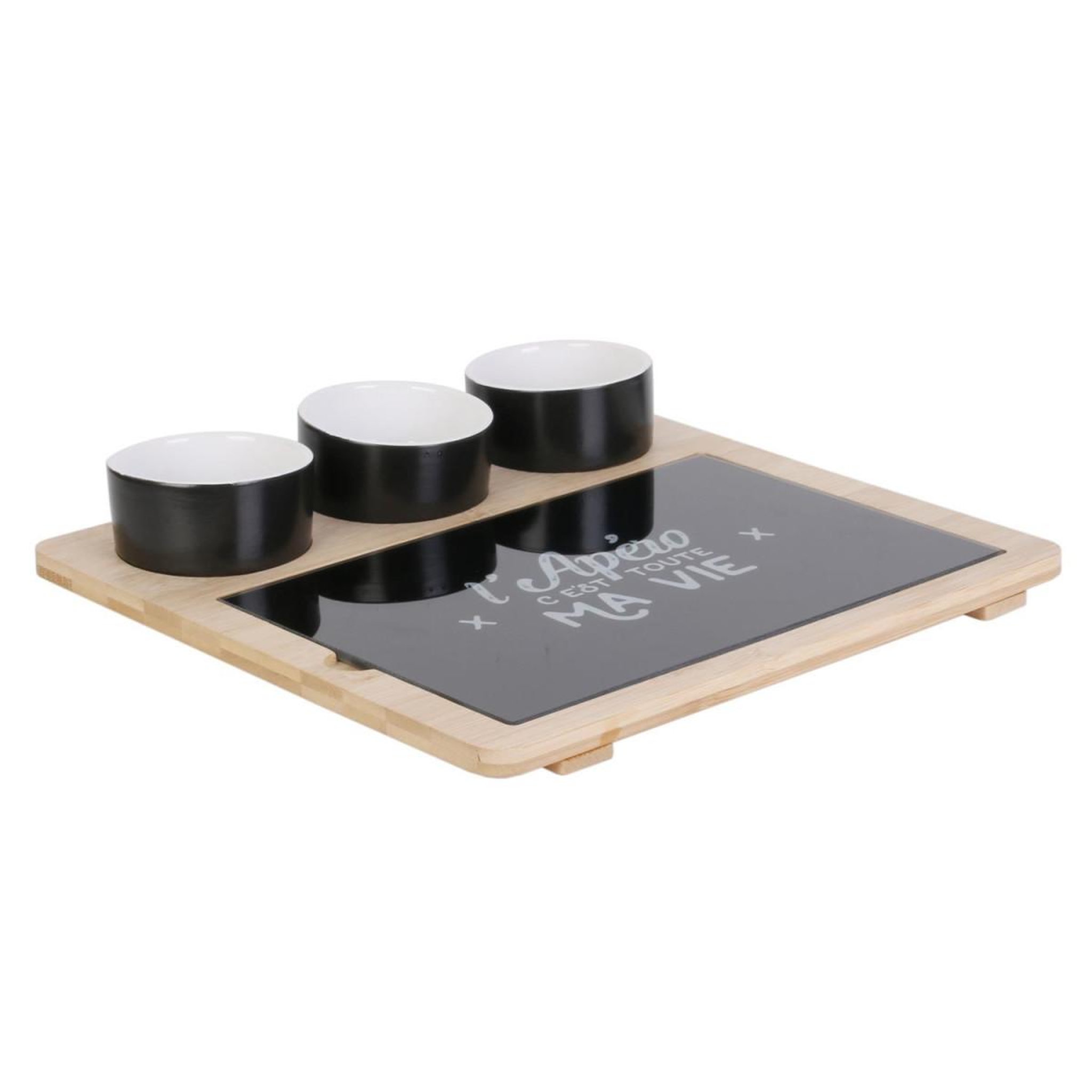 COOK CONCEPT Plateau & 3 Coupelles  L'Apéro  27cm Naturel