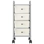 Voir la diapositive 2 : VIDAXL Chariot de rangement mobile a 4 tiroirs Blanc Plastique