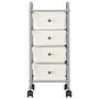 Voir la diapositive 2 : VIDAXL Chariot de rangement mobile a 4 tiroirs Blanc Plastique