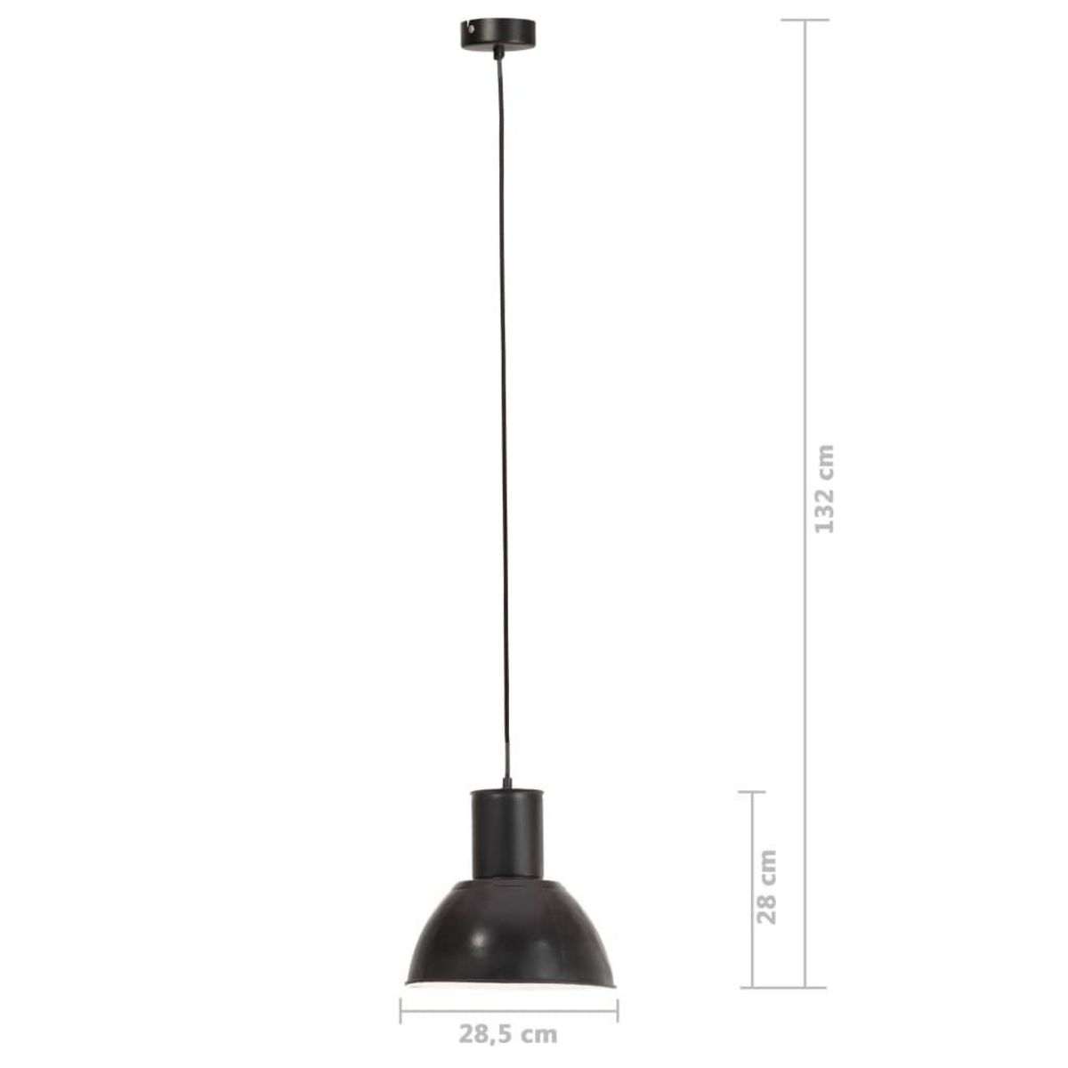 VIDAXL Lampe suspendue 25 W Noir Rond 28,5 cm E27