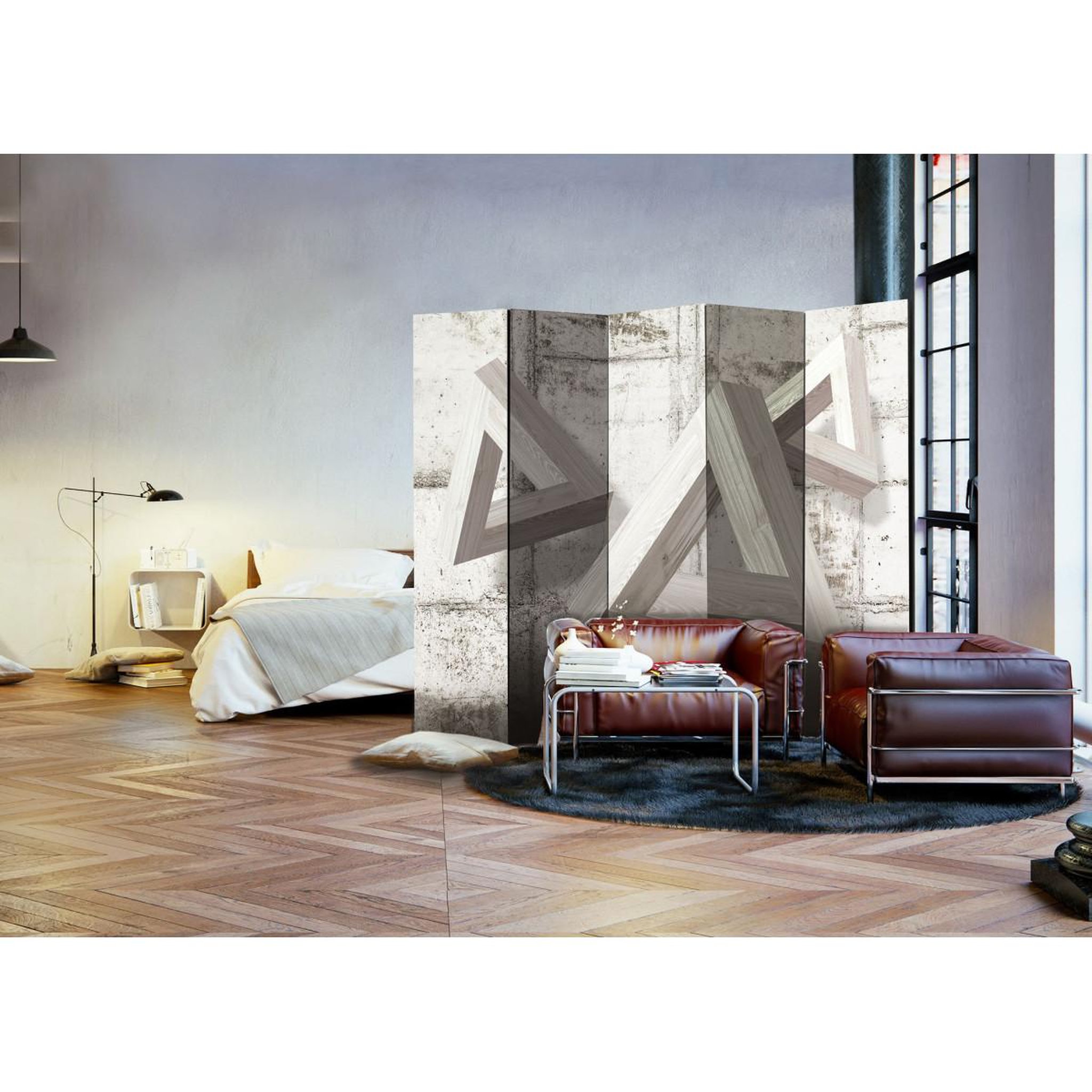 Voir la diapositive 2 : Paris Prix Paravent 5 volets  grey trio  172x225cm