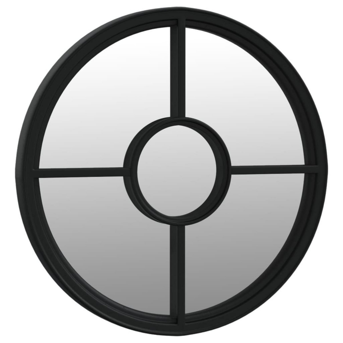 VIDAXL Miroir de jardin Noir 40x4 cm Fer Rond utilisation exterieure