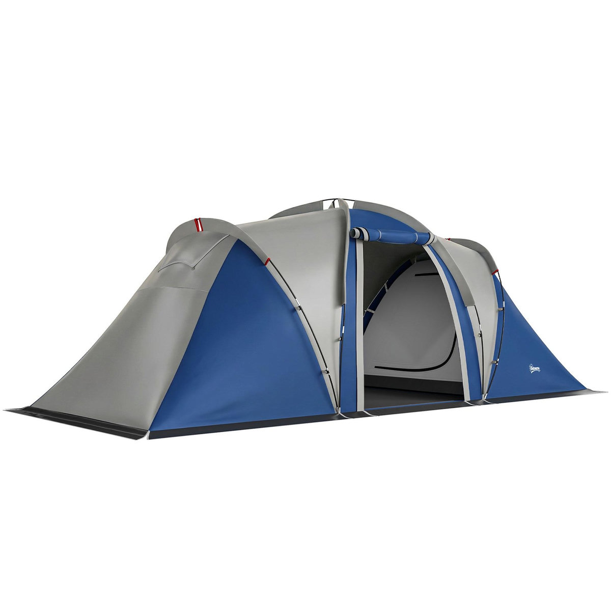 OUTSUNNY Tente de camping tunnel familiale 4-5 pers. imperméable 3000mm - 550x220x190cm - bleu