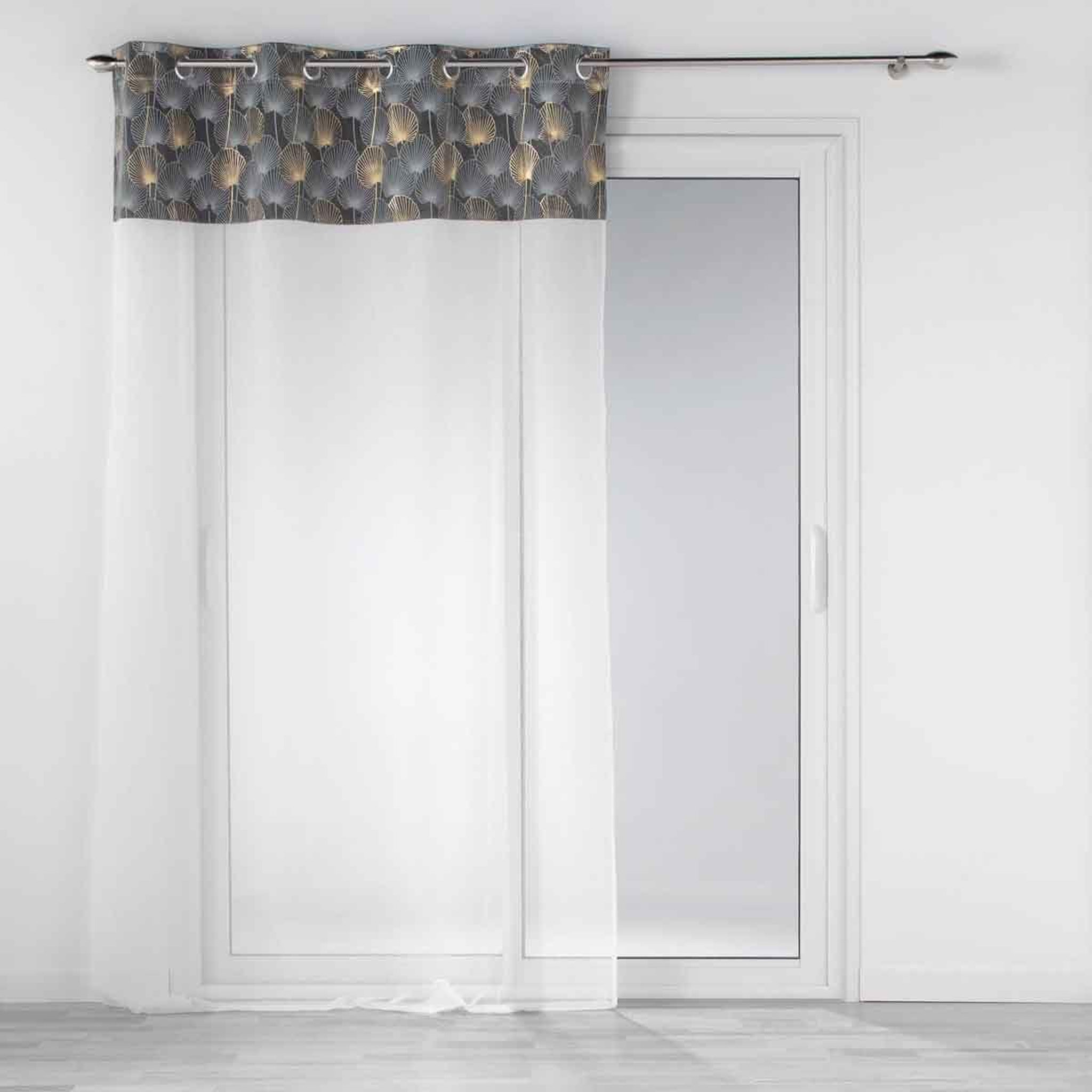 Douceur d'Intérieur Rideau voilage à œillets  clairine  140x280cm gris