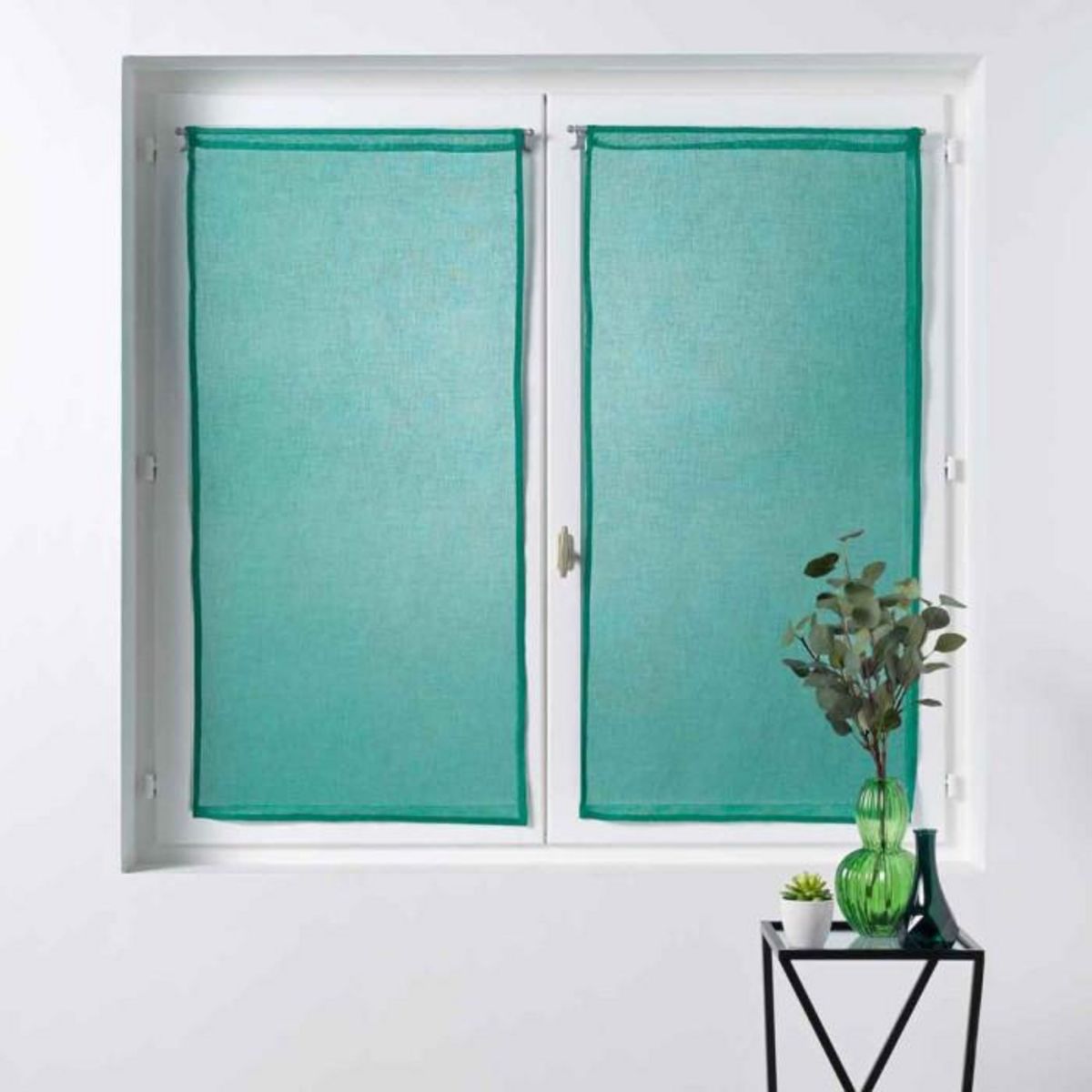 Paris Prix Paire de Voilages  Sandra  60x120cm Émeraude