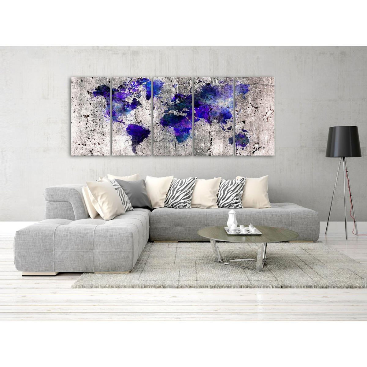 Paris Prix Tableau 5 Panneaux  World Map : Ink Blots Narrow