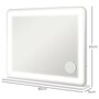 Voir la diapositive 3 : HOMCOM Miroir Lumineux LED tactile intensité 3 modes d'éclairage grossissement 10X charge USB