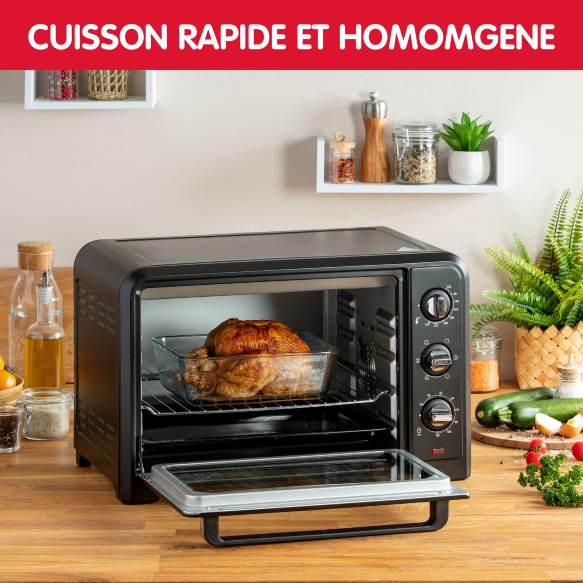 Voir la diapositive 5 : MOULINEX Mini four Optimo 33L OX464810