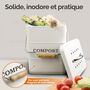 Voir la diapositive 4 : LINXOR Composteur, bac, poubelle à compost de cuisine - 3 L - Beige