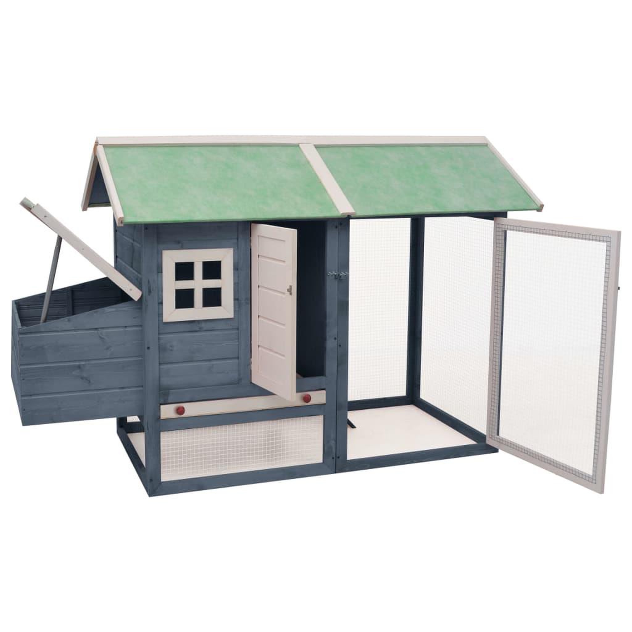 Voir la diapositive 2 : VIDAXL Poulailler Gris 170x81x110 cm Bois de pin massif et sapin