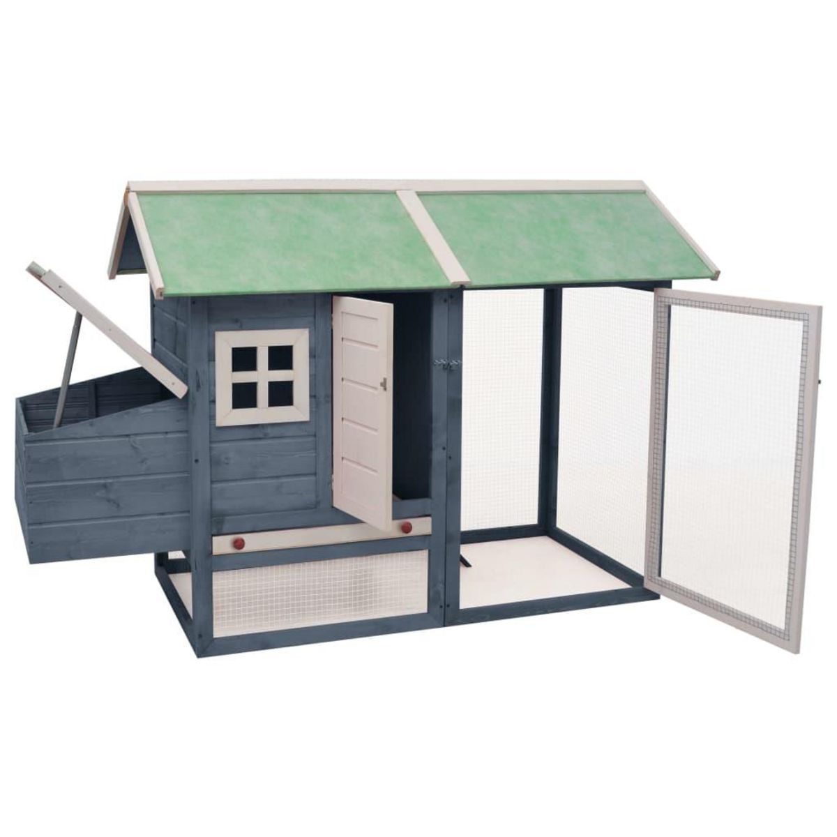 VIDAXL Poulailler Gris 170x81x110 cm Bois de pin massif et sapin