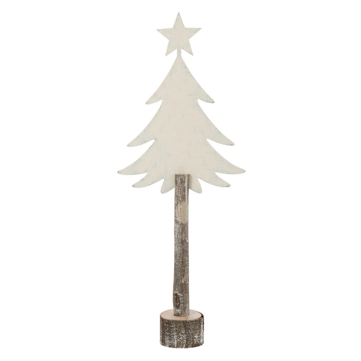 Paris Prix Sapin de Noël sur Tronc  Étoile  60cm Blanc Cassé