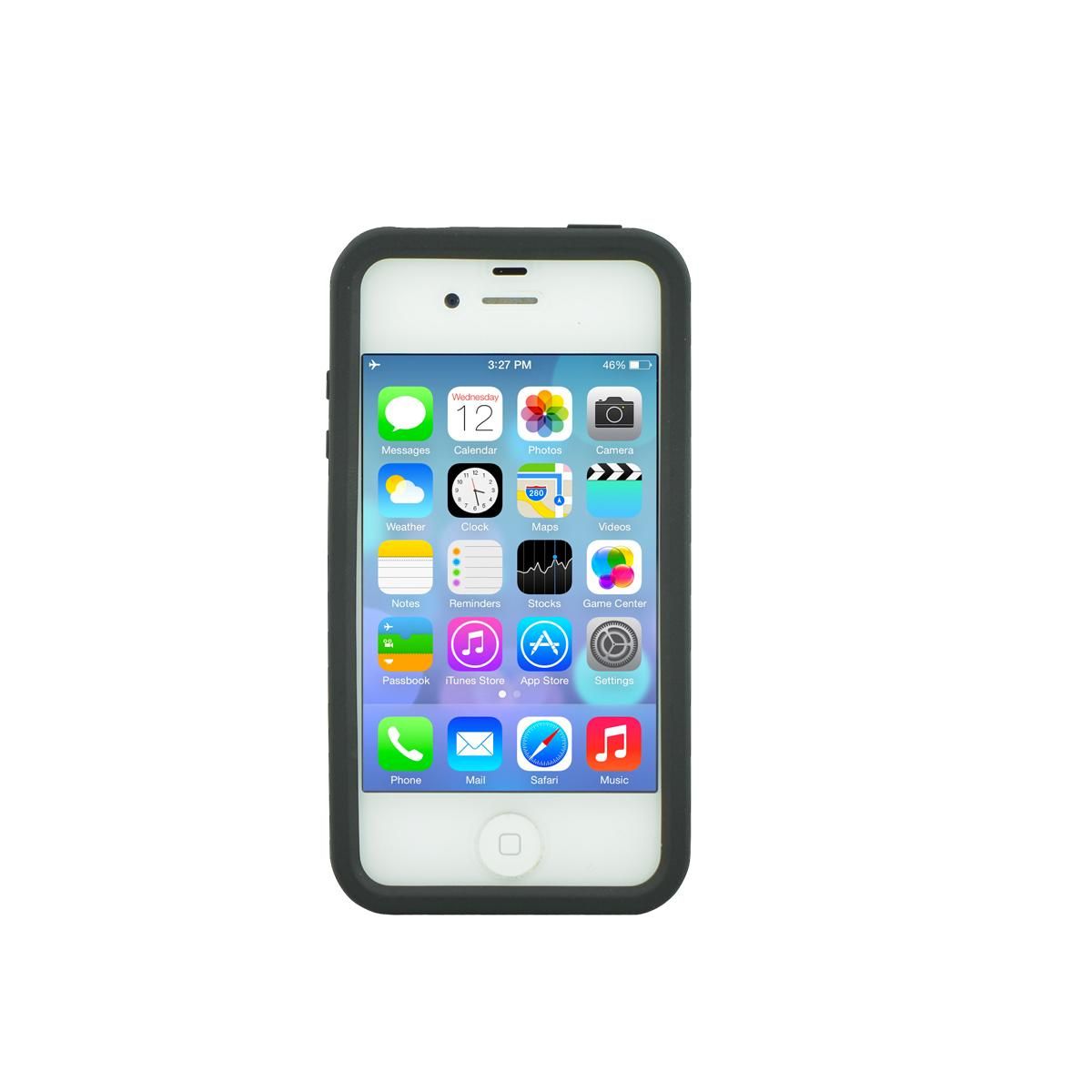 Coque Antichoc Noir + Film Protecteur Apple Iphone 4/4S