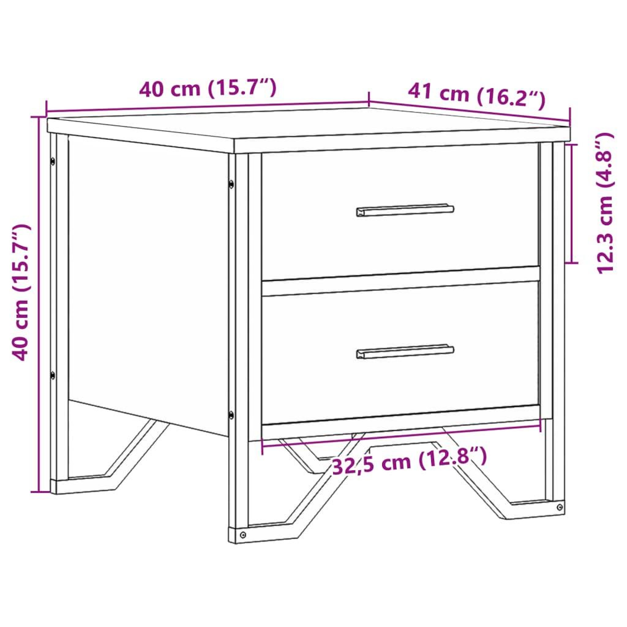 Voir la diapositive 6 : VIDAXL Table de chevet noir 40x41x40 cm bois d'ingenierie