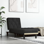 VIDAXL Chaise longue noir velours