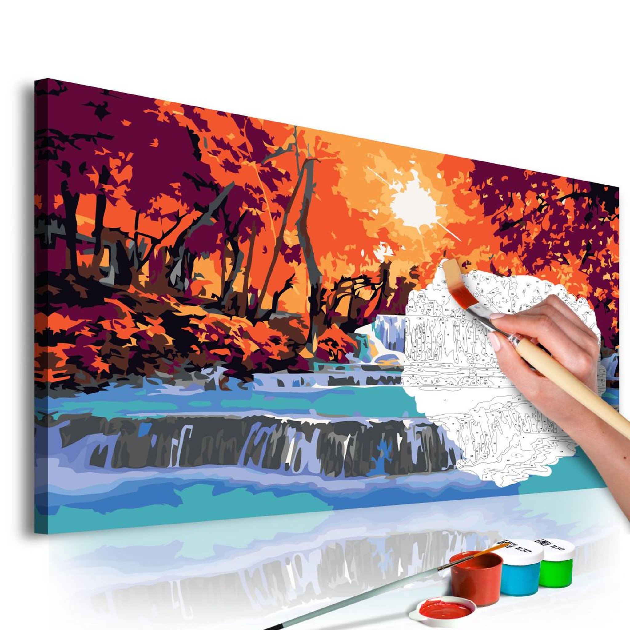 Voir la diapositive 1 : Paris Prix Tableau à Peindre Soi-Même  Cascade  40x60cm