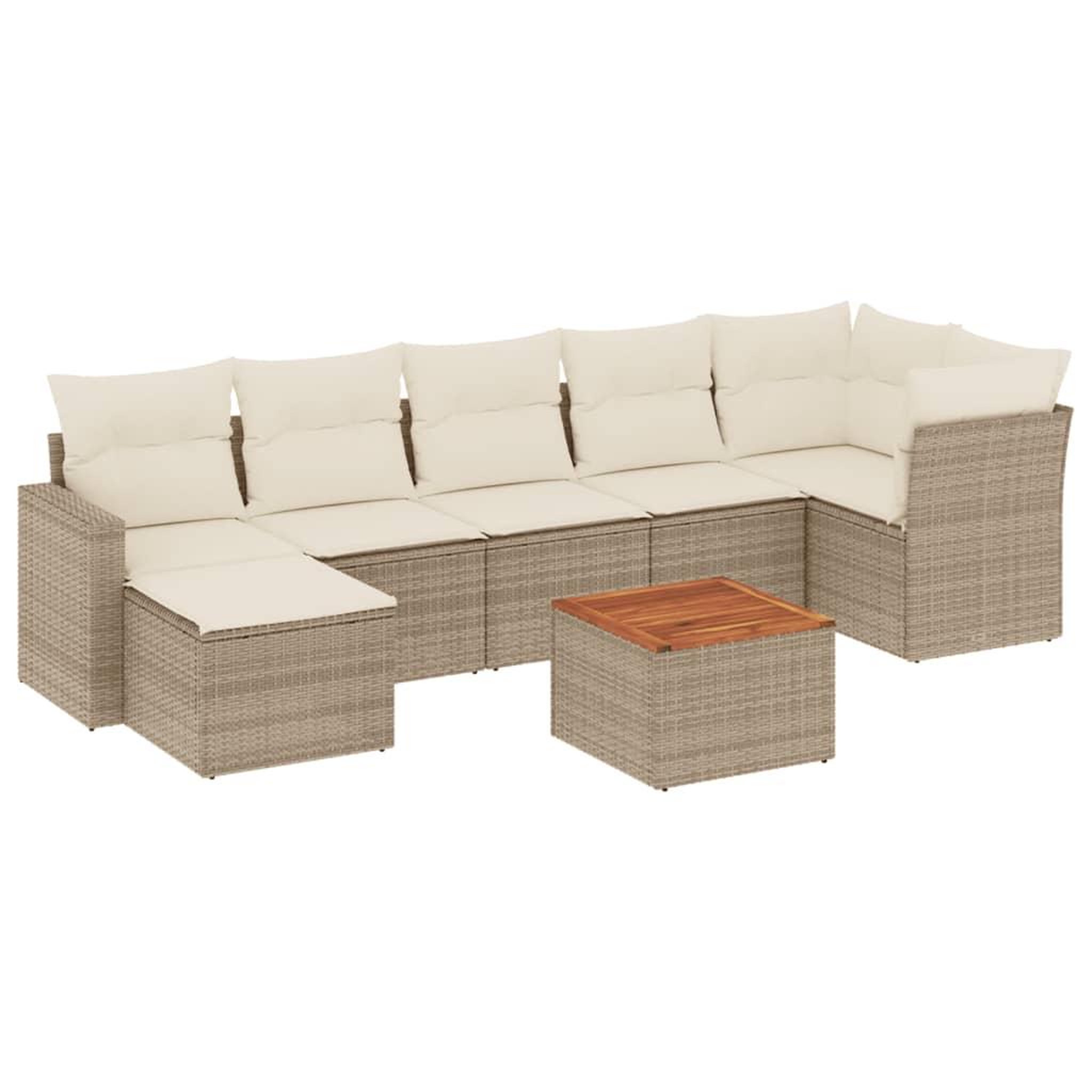 Voir la diapositive 2 : VIDAXL Salon de jardin avec coussins 8 pcs beige resine tressee