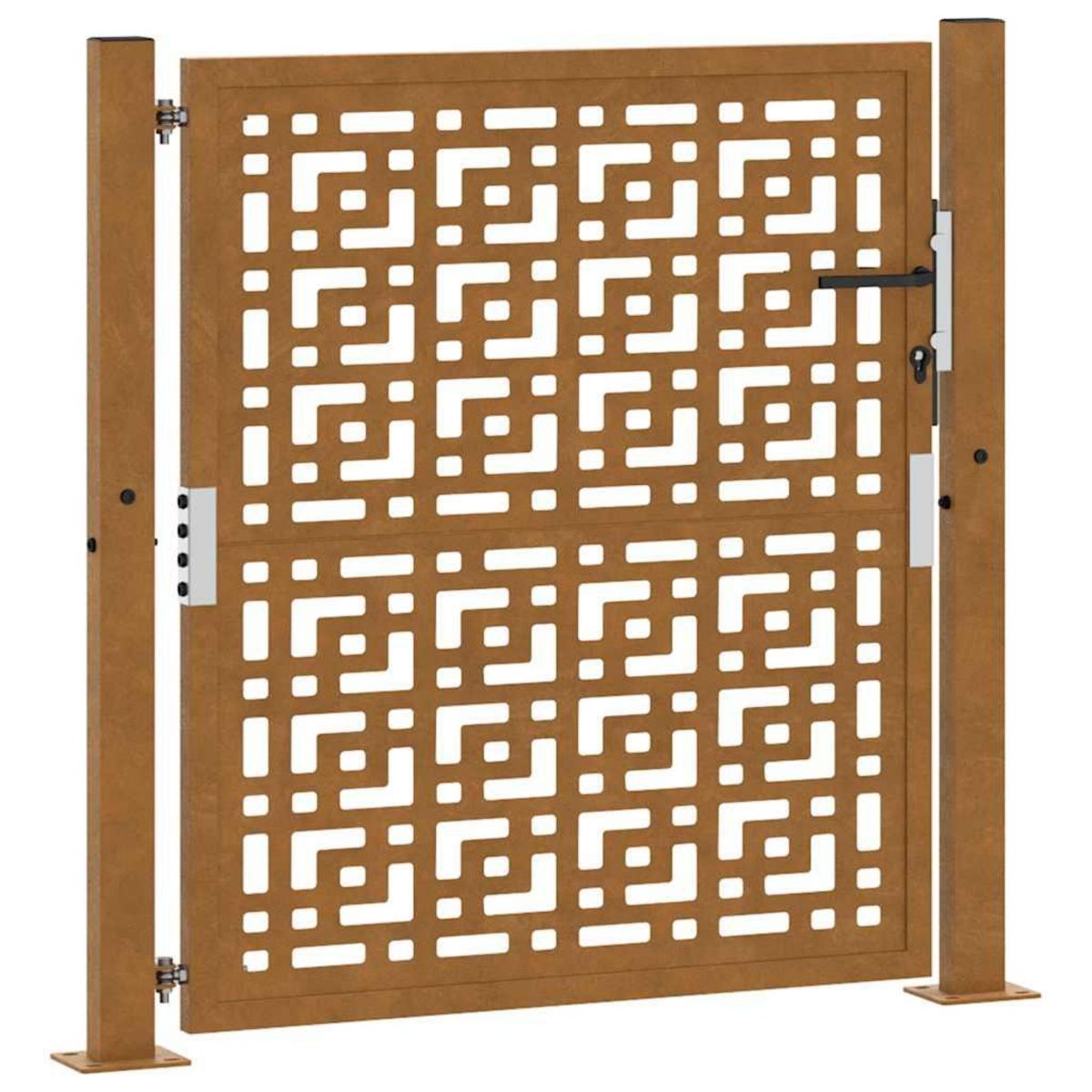 VIDAXL Porte de jardin acier resistant aux intemperies design croise