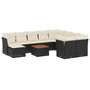 Voir la diapositive 2 : VIDAXL Salon de jardin 11 pcs avec coussins noir resine tressee