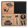 Voir la diapositive 2 : RICO DESIGN 6 tampons bois avec encreur - Voyage de vacances