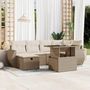 Voir la diapositive 1 : VIDAXL Salon de jardin avec coussins 7 pcs beige resine tressee