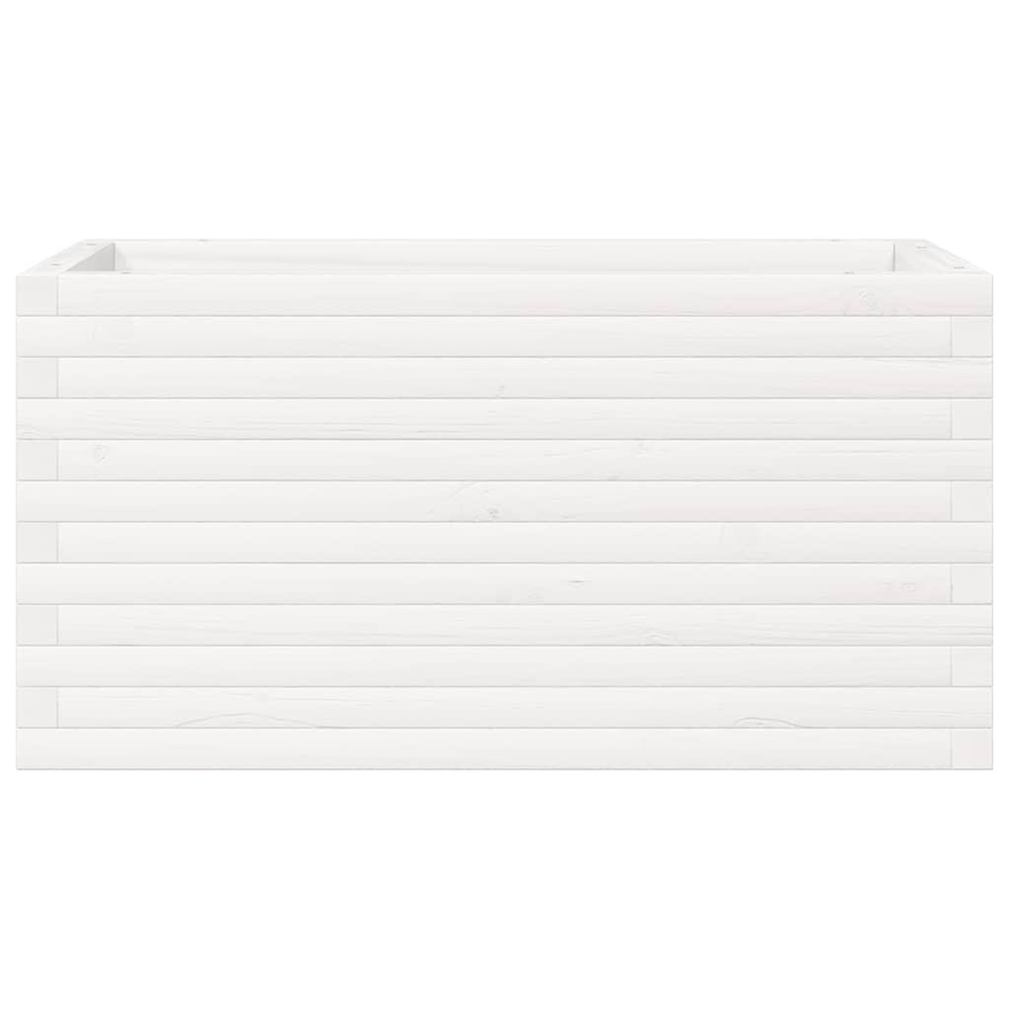 Voir la diapositive 5 : VIDAXL Jardiniere blanc 90x40x45,5 cm bois de pin massif