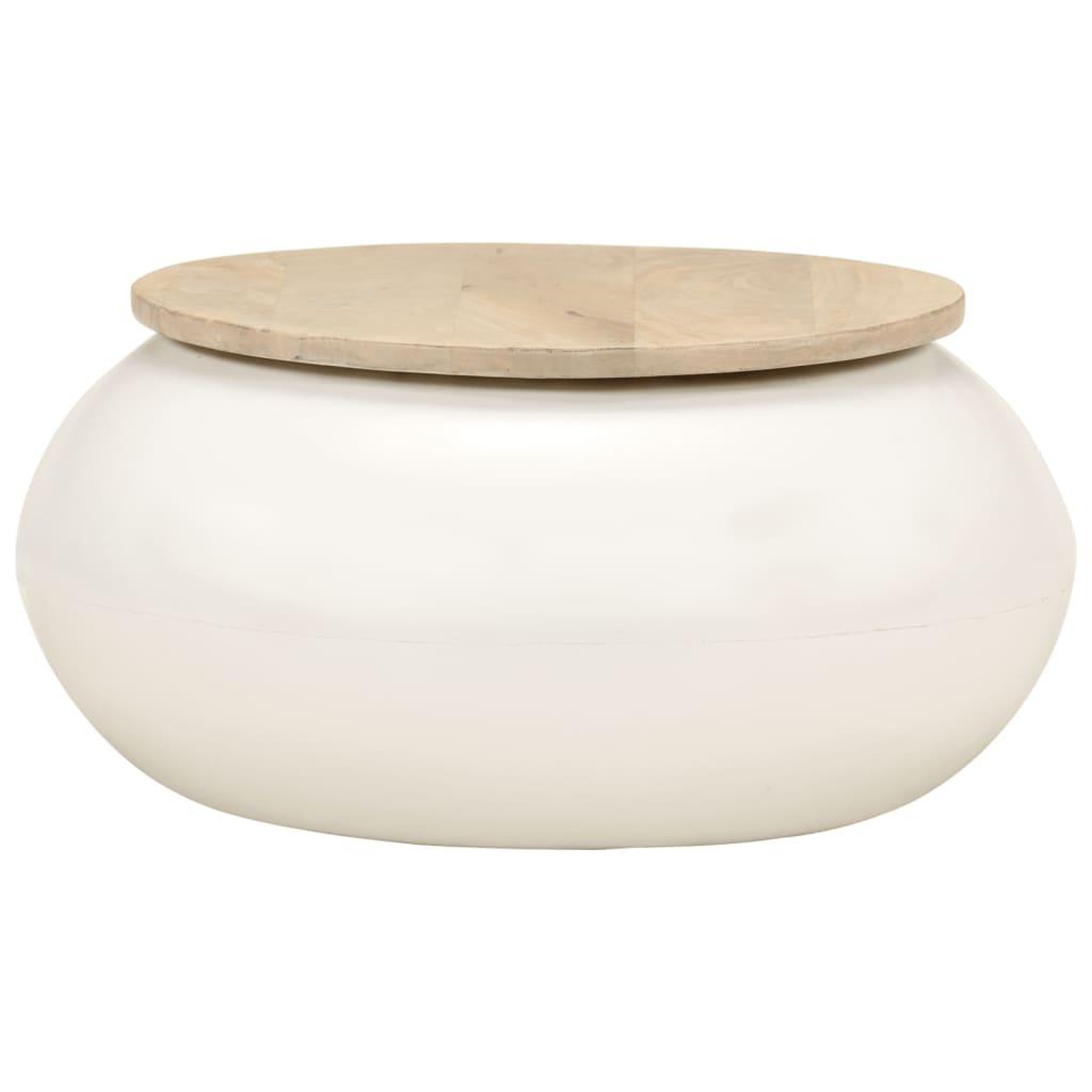 Voir la diapositive 2 : VIDAXL Table basse blanc 51x51x27 cm bois de manguier massif