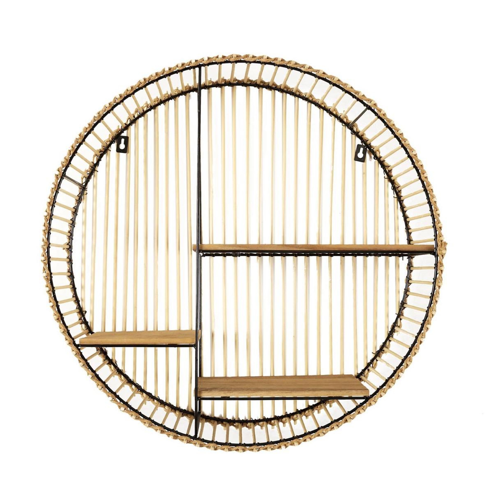 The Home Deco Factory Étagère murale ronde déco  java  53cm beige