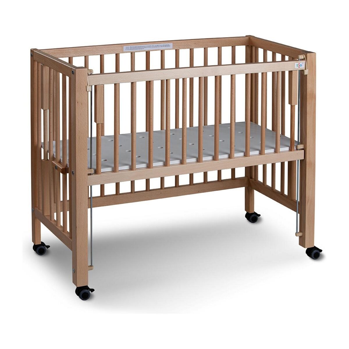 TISSI Lit bois naturel avec matelas 90x40