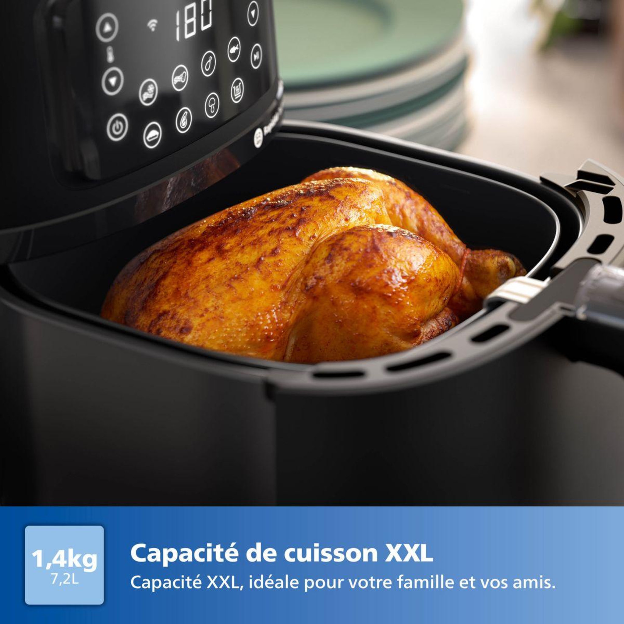Voir la diapositive 2 : Philips Airfryer HD9285/93 friteuse sans huile connectée Noir, Série 5000 7.2L