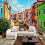 Paris Prix Papier Peint  Colorful Canal in Burano. Coloris disponibles : Multicolore