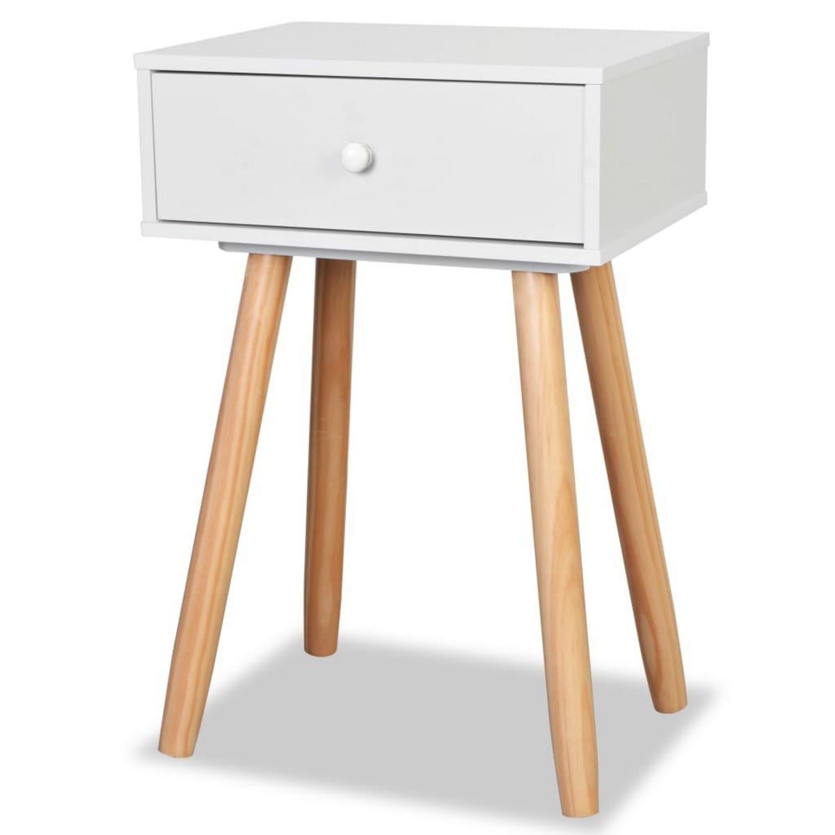 VIDAXL Table de chevet 2 pcs Bois de pin massif 40 x 30 x 61 cm Blanc
