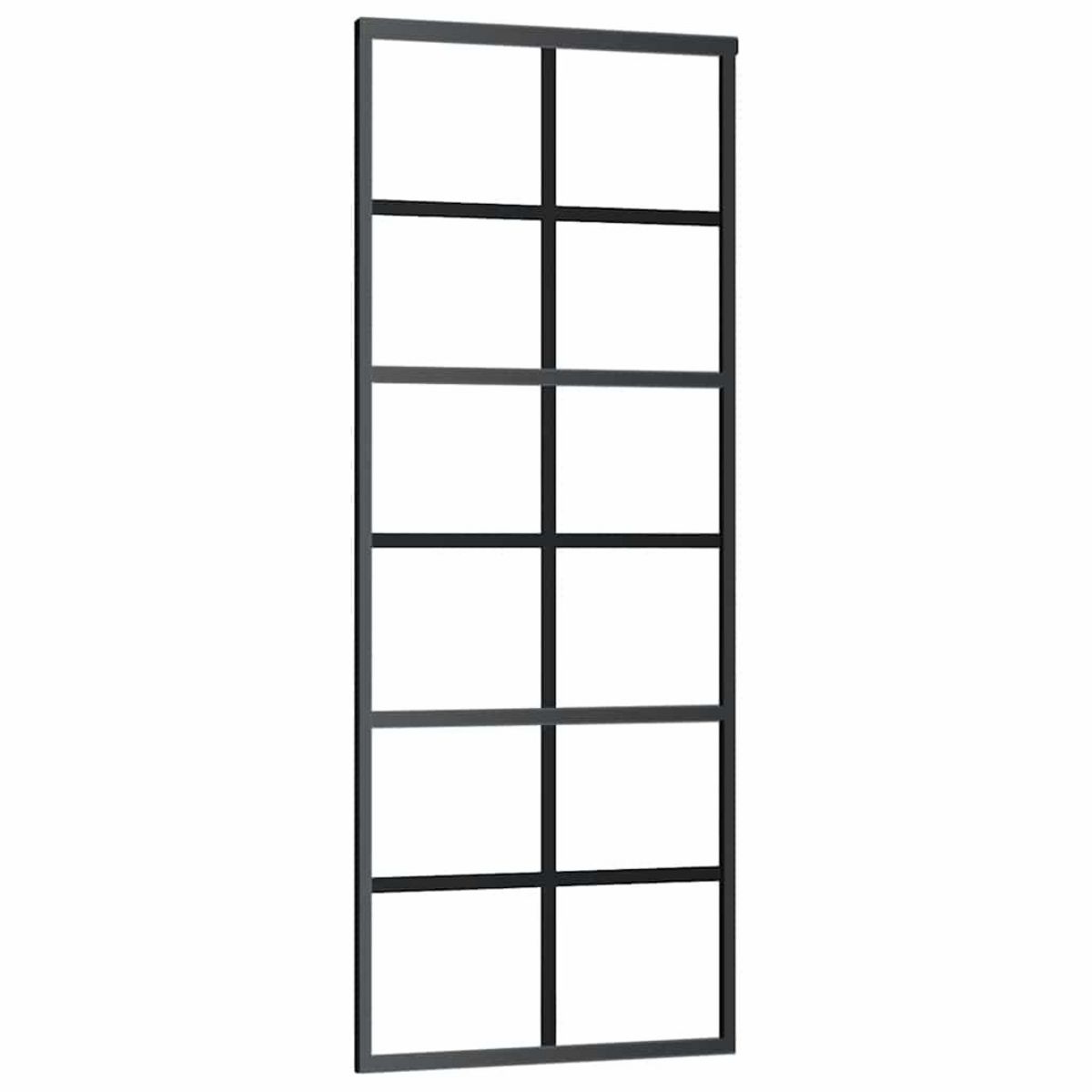 VIDAXL Porte coulissante kit de quincaillerie noir 76x205 cm verre ESG