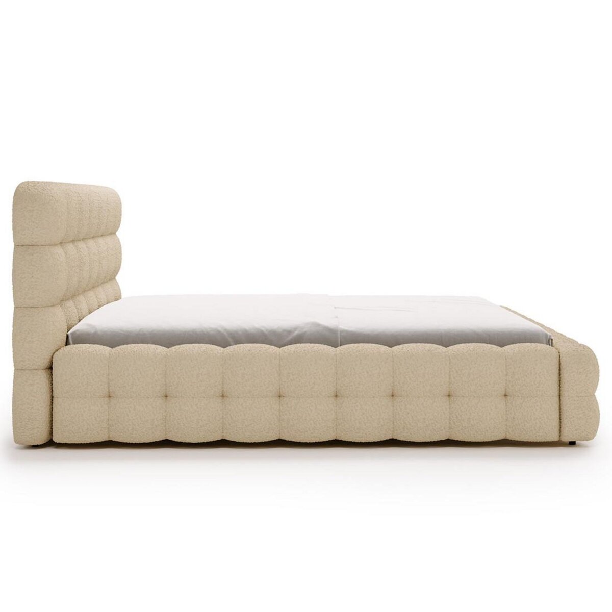 BEST MOBILIER Darling - lit coffre - 180x200 cm - sommier inclus - en tissu bouclette