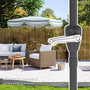 Voir la diapositive 5 : OUTSUNNY Parasol de jardin à franges inclinable dia.2,7 x 2,4m métal tissu UPF 30+ bleu blanc rayé