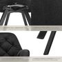 Voir la diapositive 5 : tectake Fauteuil pivotant en velours avec accoudoirs rembourré avec motif matelassé noir