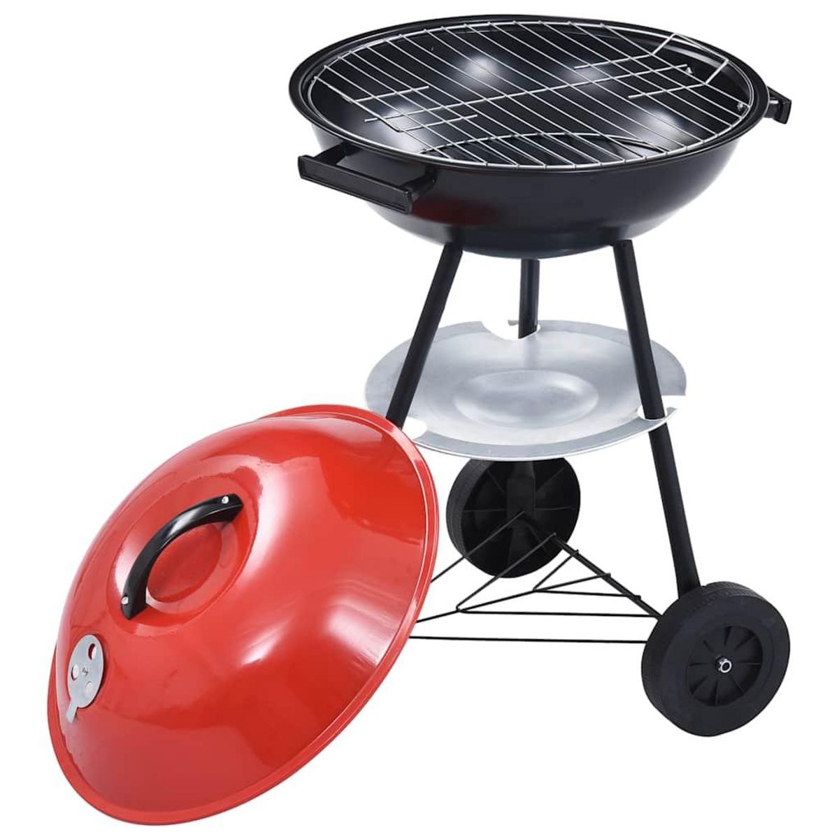 VIDAXL Barbecue portable XXL au charbon avec roues 44 cm