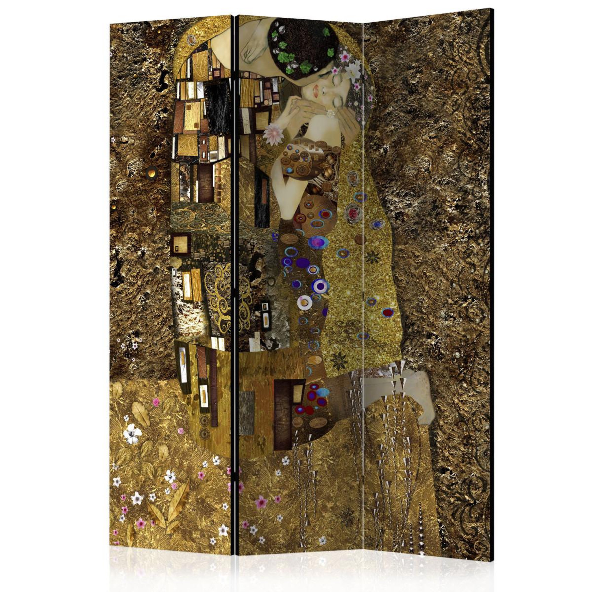 Paris Prix Paravent 3 volets  golden kiss  135x172cm