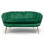 Voir la diapositive 2 : Paris Prix Canapé 2 Places en Velours  Dabren  138cm Vert