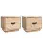 Voir la diapositive 2 : VIDAXL Tables de chevet 2 pcs 40x34x35 cm Bois de pin massif