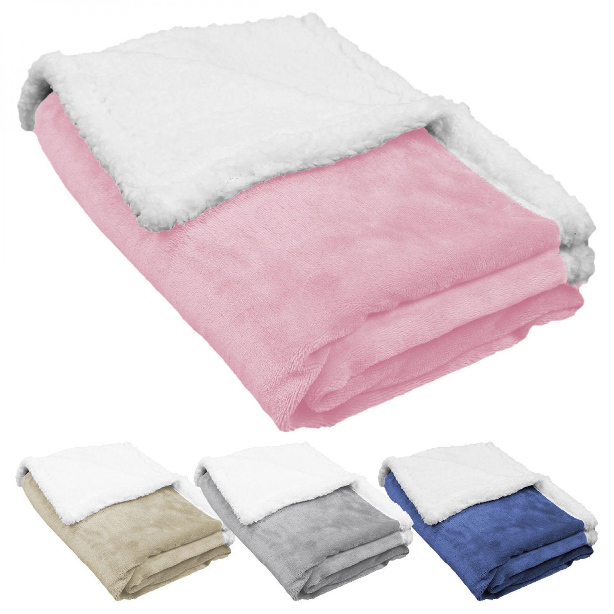 Voir la diapositive 1 : Monsieur Bébé Lot de 2 couvertures, plaids polaires pour bébé 75 x 100 cm en flanelle et sherpa ultra doux